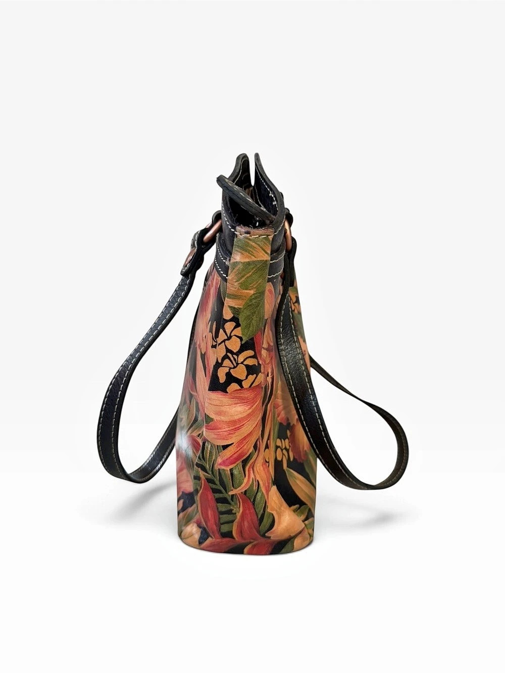 Patricia Nash Poppy Tropical Floral Tote in Black & Multicolor Leather - Picture 5 of 12